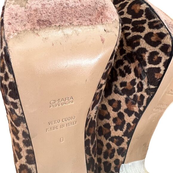 CHIARA FERRAGNI 130MM LEOPARD PRINTED ANKLE BOOTS 10 - Picture 9 of 9